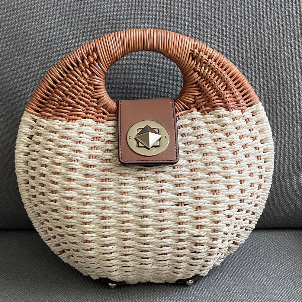 Kate Spade Tan and Cream Woven Tote